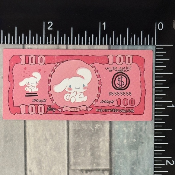 🌀10/$10🌀 Sanrio Banknote Reusable Waterproof Vinyl Sticker Decal - Picture 1 of 1